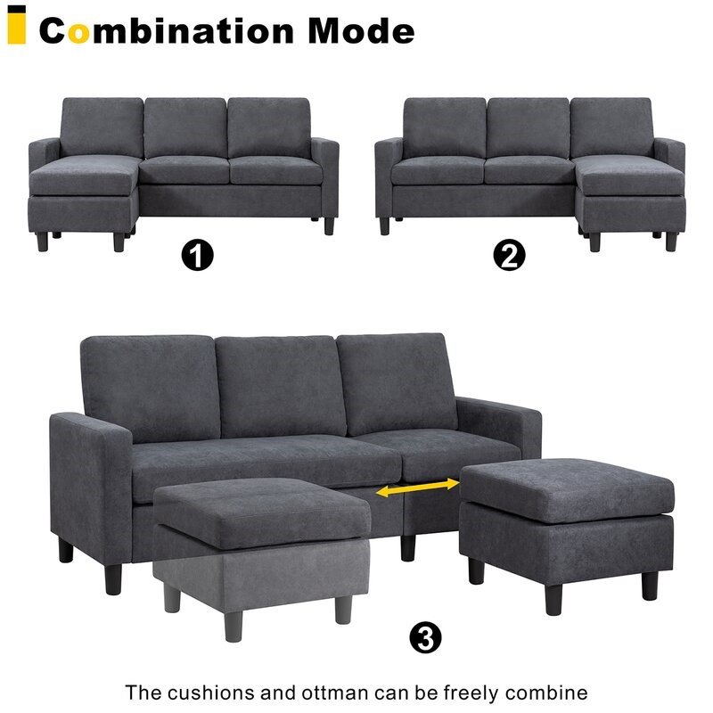 Wide Square Arm Sofa