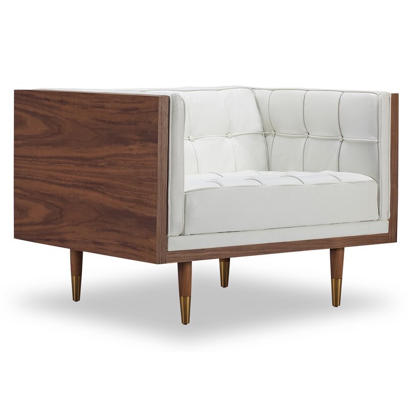 Lancaster39.4_WLeatherLoungeChairwithWoodFrame-2.jpg Single Seater Sofa Chair #SSBC19 - Image 1