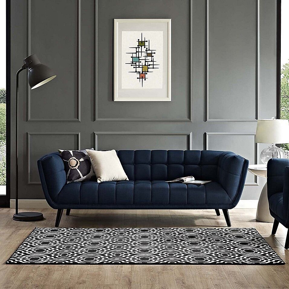 Modway-Frame-Transitional-Trellis-5-X-8-Area-Rug-In-Black_white.jpg Modway Three Seater Sofa TSS36 - Image 1