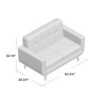 Mickle Linen Square Arm Two Sofa TSS64 - Image 2