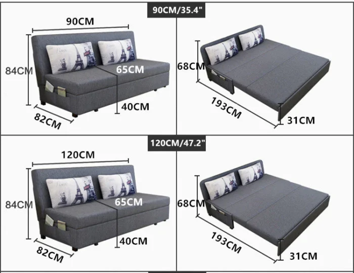 3 step Folding sofa cum bed without arm and without stoarge - Image 2