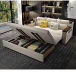 3 Step folding sofa Cum bed Double bed with storage box