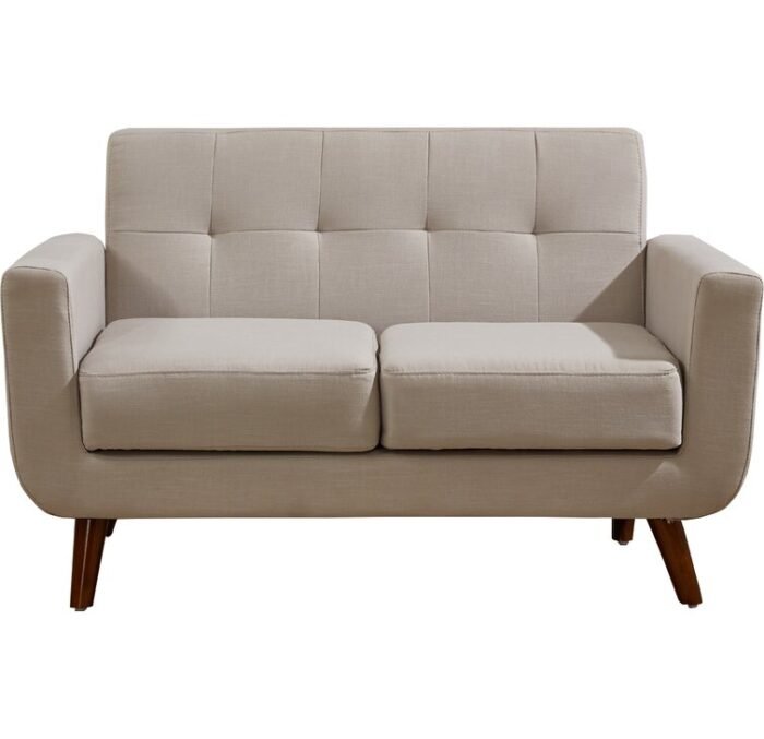 Linen Square Arm Loveseat - Image 2