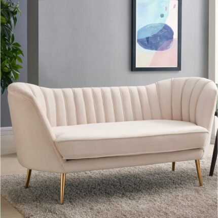 Tiberius Velvet Flared Arm Love seat