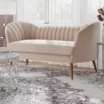 Tiberius Velvet Flared Arm Love seat - Image 2