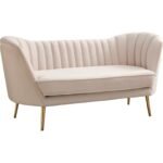 Tiberius Velvet Flared Arm Love seat - Image 3