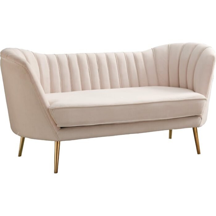 Tiberius Velvet Flared Arm Love seat - Image 3