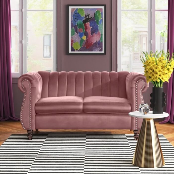 Titus Rolled Arm Chesterfield Loveseat - Image 2