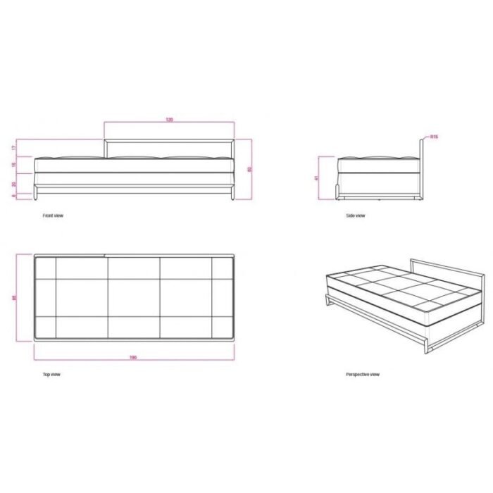 Daybed Sofa Cum Bed with SS Frame - Image 4